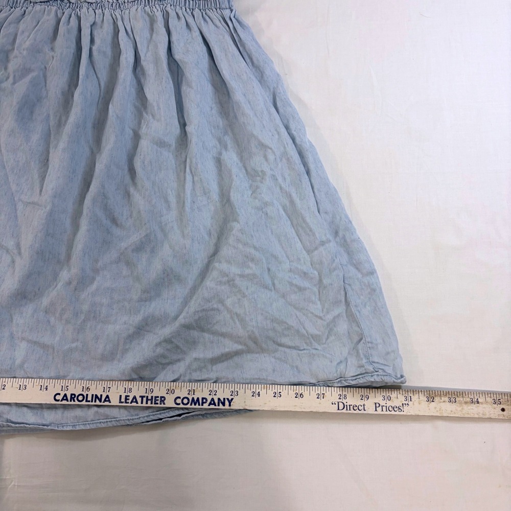 Show Me Your Mumu Angel Mini Dress Light Chambray Blue Linen Tencel Small - Picture 7 of 10
